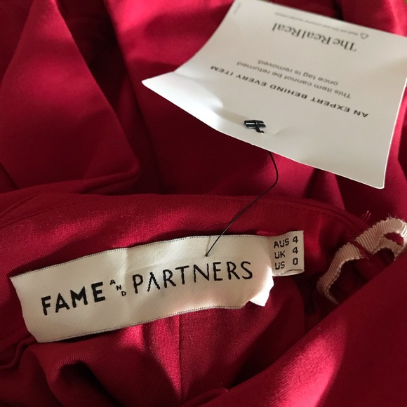 FAME & PARTNERS red evening gown formal dress XS - Picture 3 of 6